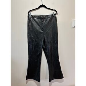 Asos Design faux leather pants size 10 wide leg flare NWOT goth moto grunge